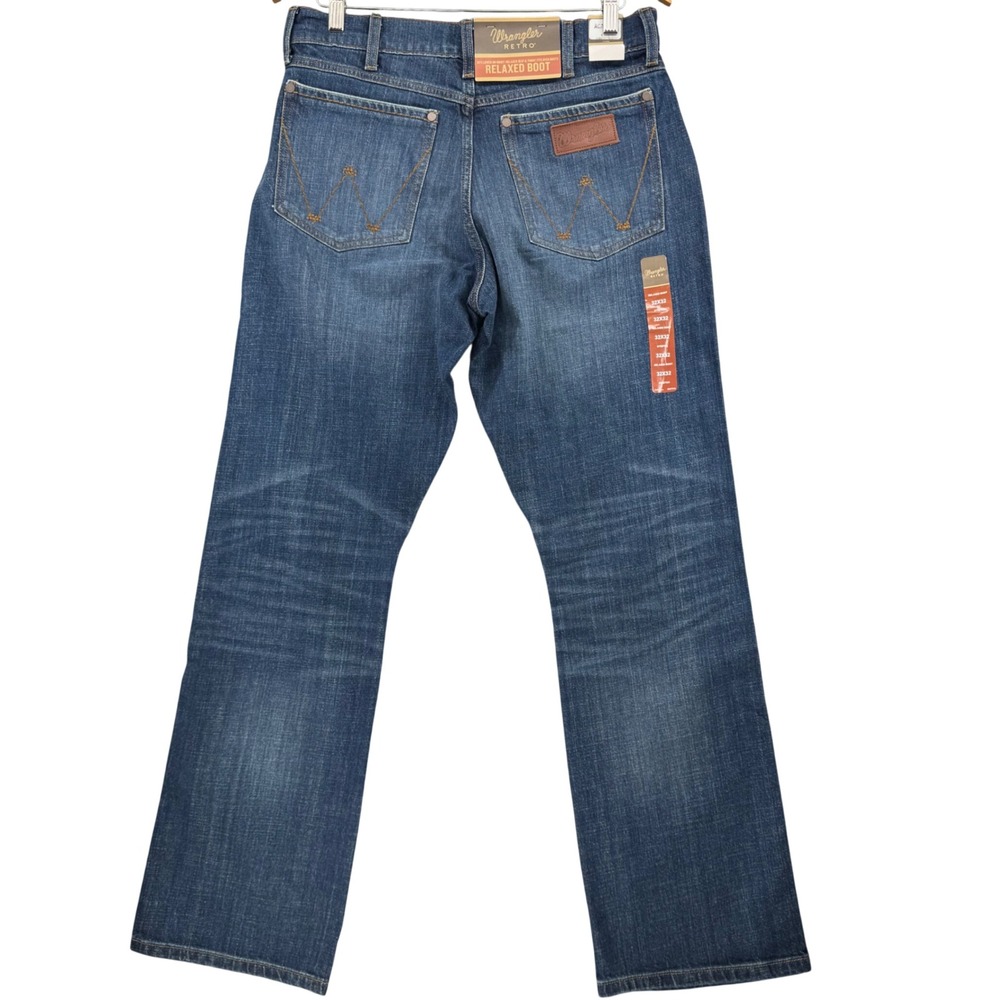NEW Wrangler Retro Jeans Mens 32x32 Blue Relaxed Bootcut Stretch Denim 10WRT20JH